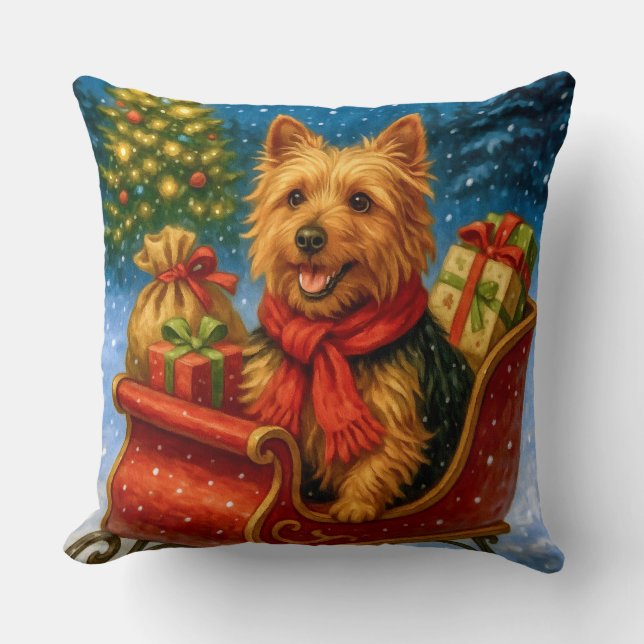 Almofada Australian Terrier Holiday  (Frente)