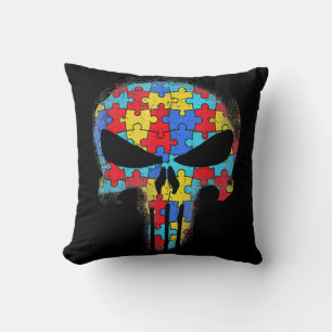 Almofada Autismo Caveira Consciência Tea Mãe Crianças Pais