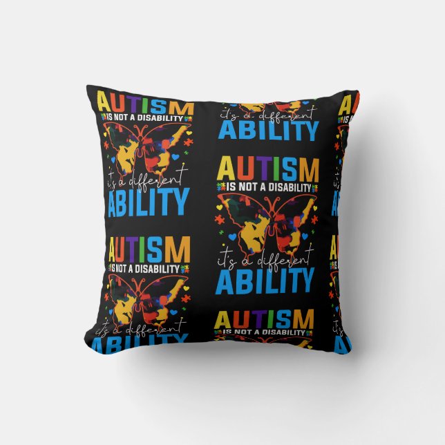 Almofada Autismo Não É Deficiência É Diferente (Frente)