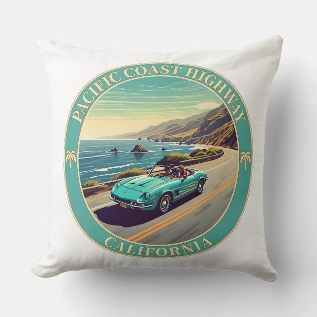 Almofada Autoestrada da Costa do Pacífico na Califórnia (Frente)