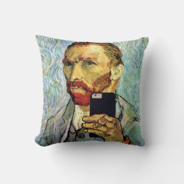 Almofada Autorretrato de Vincent Van Gogh com Selfie no Cel