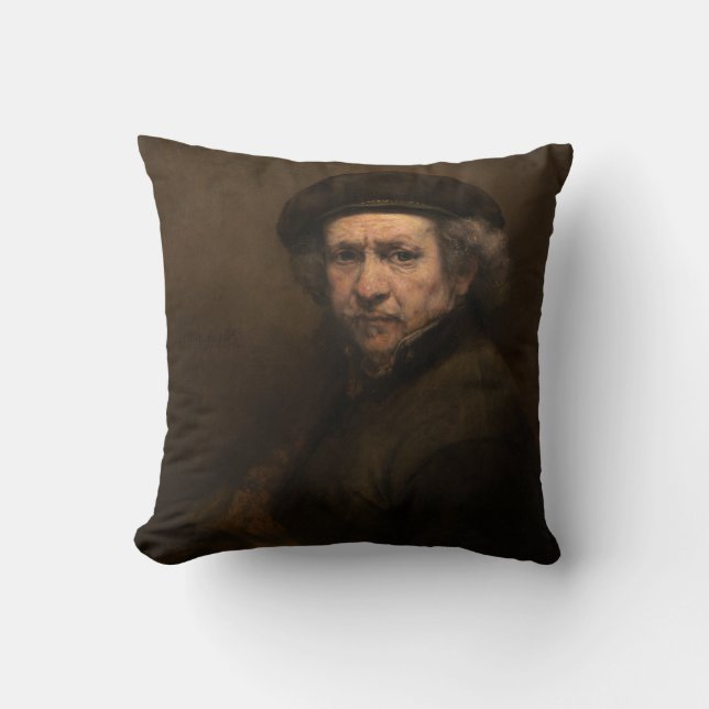 Almofada Autorretrato Rembrandt com Beret (Frente)