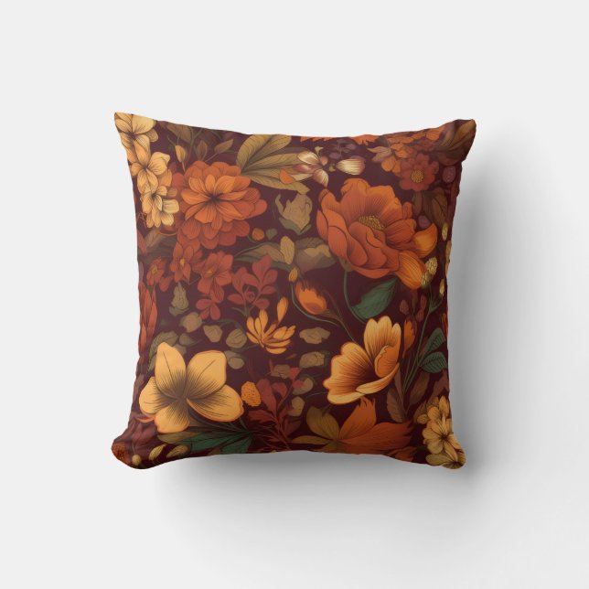 Almofada Autum brown season flower floral Beauty Interior (Frente)