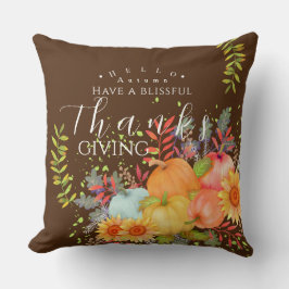 Almofada Autumn Ação de Graças Brown