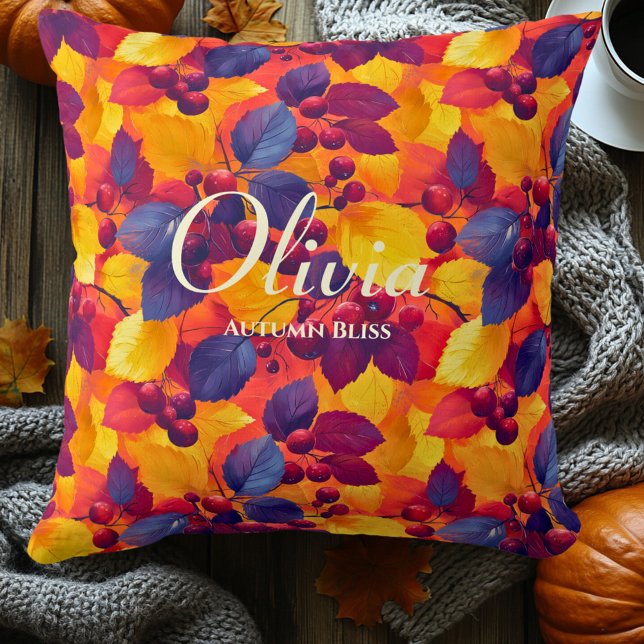 Almofada Autumn Bliss Fall Folhas | Decoração de Casa Cozy (Criador carregado)