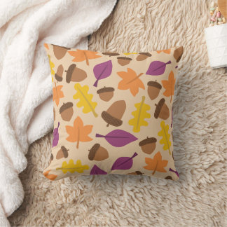 Almofada Autumn Bliss Orange Leaf Patterno Cozy Nature Deco
