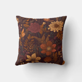 Almofada Autumn Dark Brown Flower Season Interior