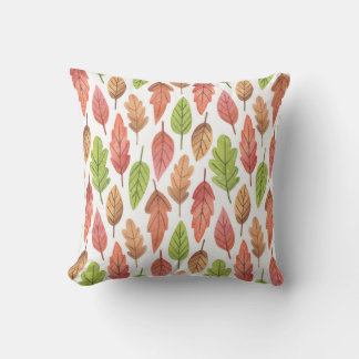 Almofada Autumn Deixa Watercolor: Nature Pattern.