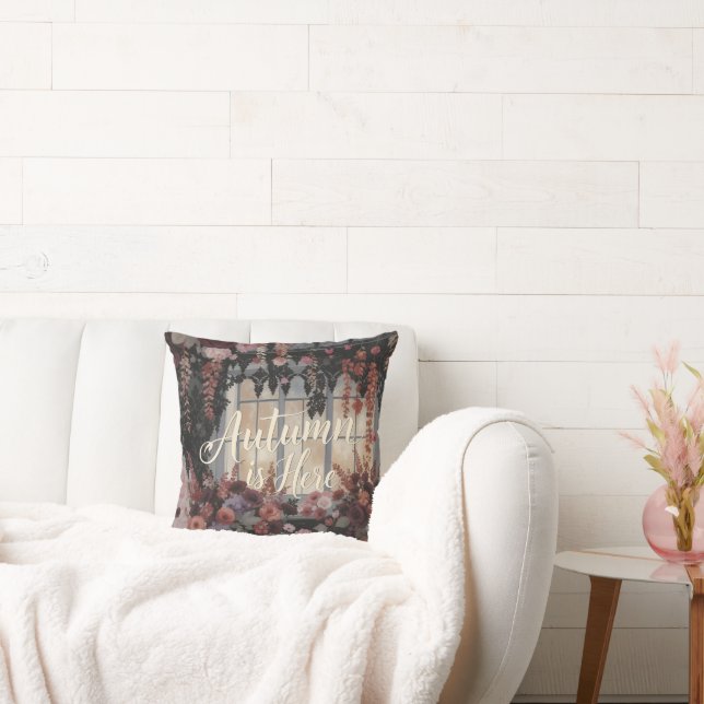 Almofada Autumn Está Aqui Uma Típica De Janela Floral (Sofá)