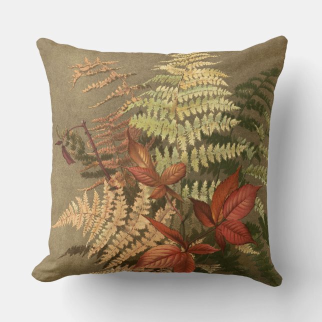 Almofada Autumn Fern deixa o Botânico (Frente)
