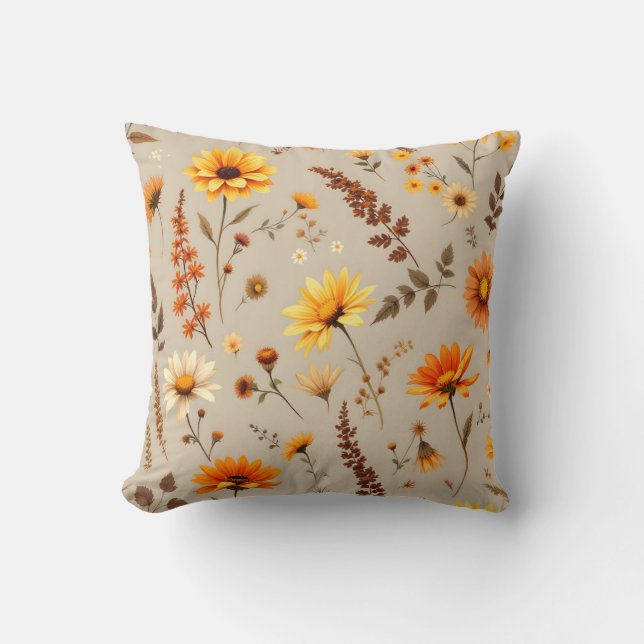 Almofada Autumn Floral Field Pattern.Modern Outdoor (Frente)