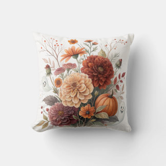Almofada Autumn Floral & Halloween Watercolor Design