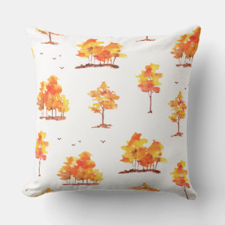 Almofada Autumn Forest Watercolor Pattern | Warm Fall Woodl