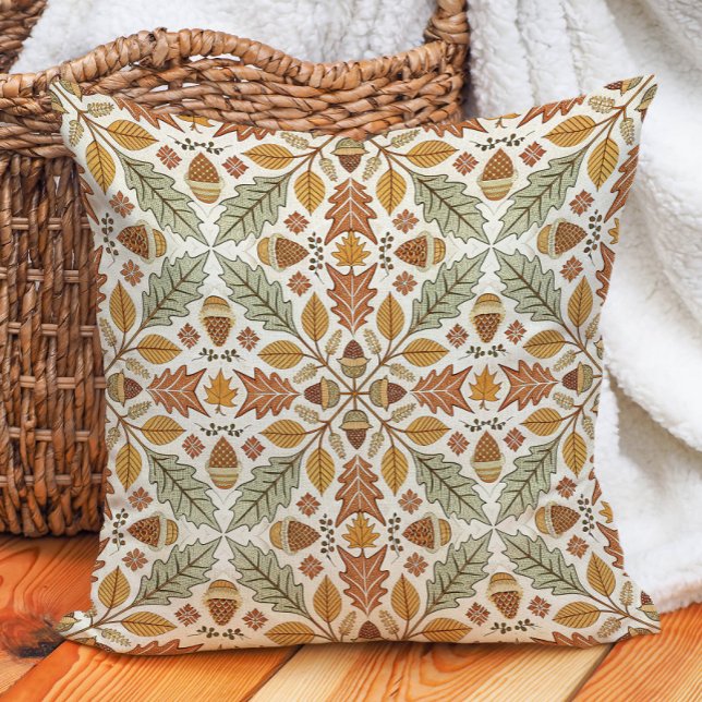 Almofada Autumn Leaves Oak Acordas Nature Warm (Autumn leaves nature-inspired pillow)