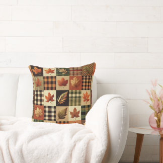 Almofada Autumn Leaves & Xadrez 20x20 Cushion: Cozy Fall Vi