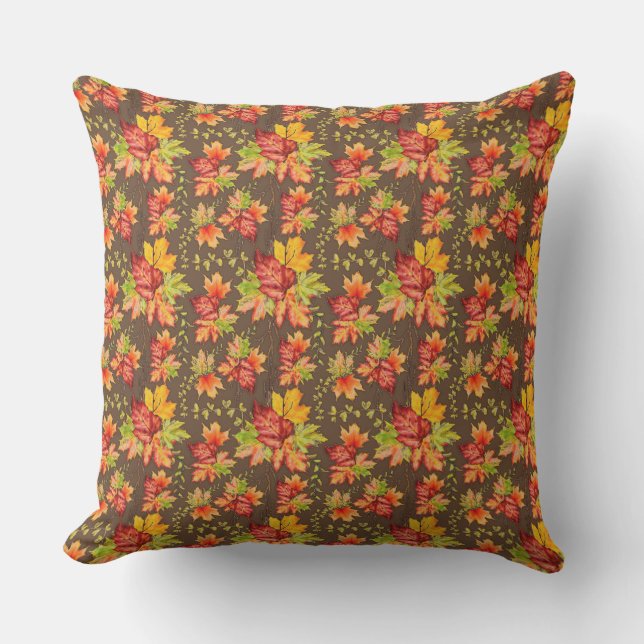 Almofada Autumn maple leaves pattern outdoor pillow (Frente)