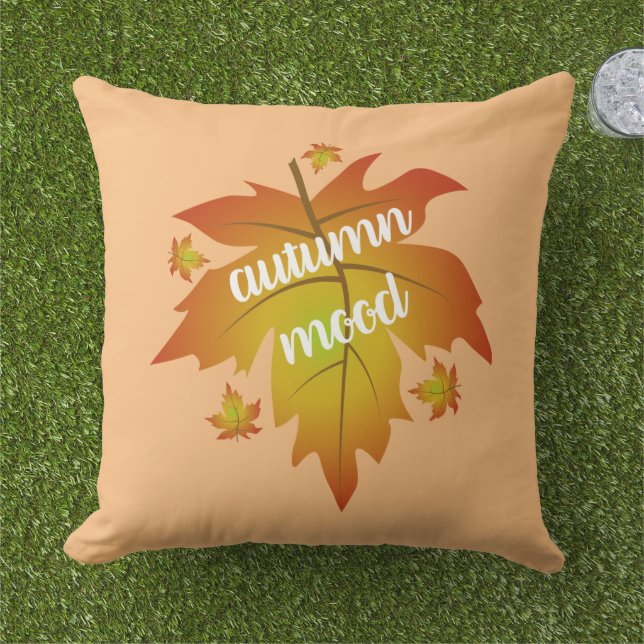 Almofada Autumn mood typography maple leaves  (Grama)