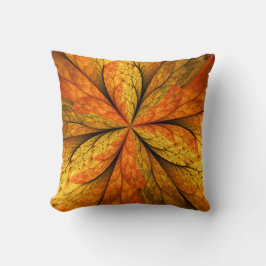 Almofada Autumn Plant, Modern Abstrato Fractal Art Leaf