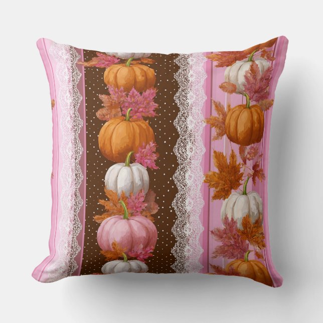 Almofada Autumn Pumpkins & Floral Lace Sem Costura (2) (Frente)