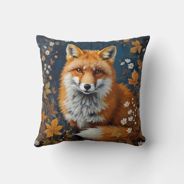 Almofada Autumn Red Fox – Orange Fox Illustration (Verso)