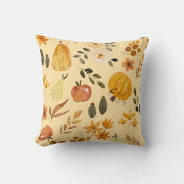 Almofada Autumn Seamless Pattern Pumpkin & Fall Leaves