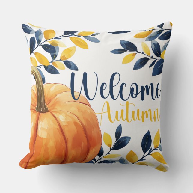 Almofada Autumn Serenity Reversible Pumpkin & Dots (Frente)