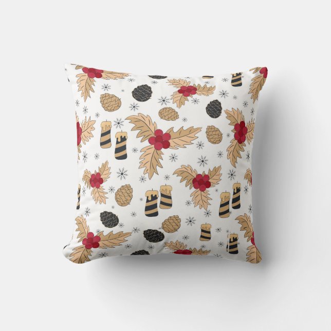 Almofada Autumn Tones Travesseiro decorativo com Pine Cones (Frente)