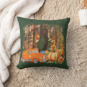 Almofada Autumn Vibes, Um Carro Carregado Com Abóbora