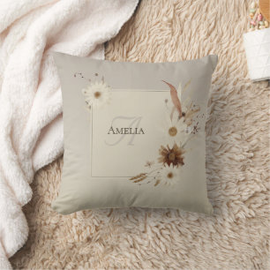 Almofada Autumn Watercolor Floral Monograma