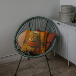 Almofada Autumn Whiskers A Cozy Cat in Fall Breeze