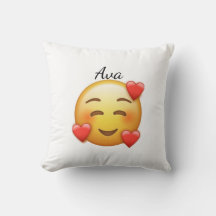 Ava Travesseiro Personalizado com Coração–Emoji