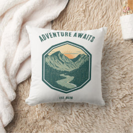 Almofada Aventura Personalizada de Montanha Retro ao Ar Liv