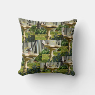 Almofada Aves Australianas Num Banho De Pássaros, Cushion