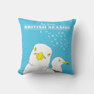 Almofada Aves de Seagull, Viagem de Souvenir, britânicas