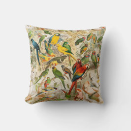 Almofada Aves Tropicais Elegantes Vintage