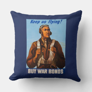 Almofada Aviadores Afro-Americanos Combatem Pilotos do WW2