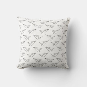 Almofada Aviões Pretos E De Papel Branco