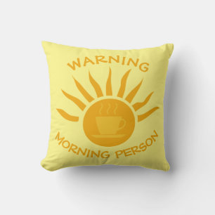 Almofada Aviso Morning Pessoa Café Sun Rays Amarelo