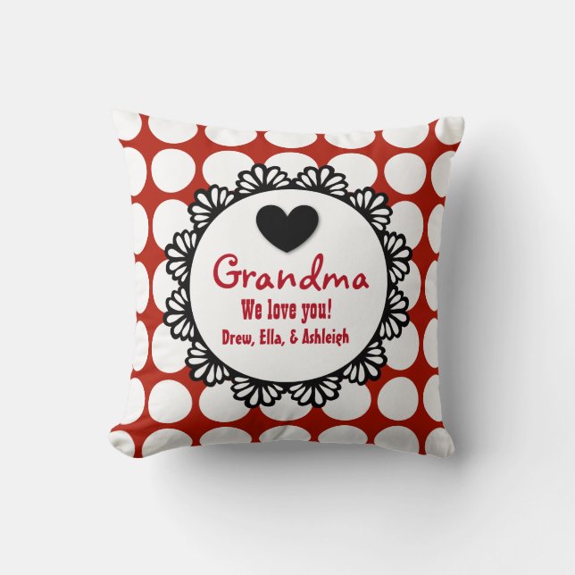 Almofada AVÓ Nós Te Amo O Padrão De Lace E03 (Frente)