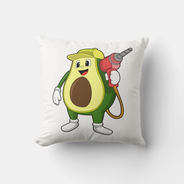 Almofada Avocado como artesão com Drill (Frente)