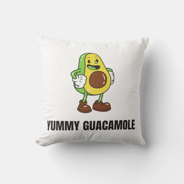 Almofada Avocado Guacamole Food Kawaii Face (Frente)
