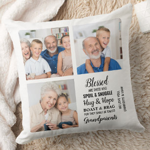 Almofada Avós citaram a Colagem de Fotos Personalizada