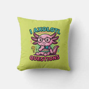 Almofada Axolote Nerd Cute Eu Axolote Perguntas Marcas Meme