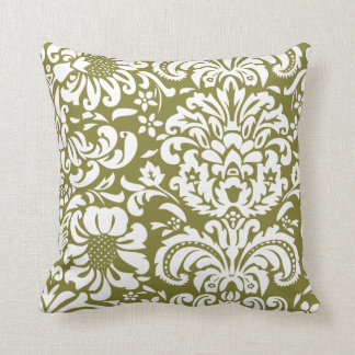Almofada Azeite Verde e Azeite Floral Branco