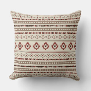 Almofada Aztec Browns Rust Cream Mixed Motifs Padrão