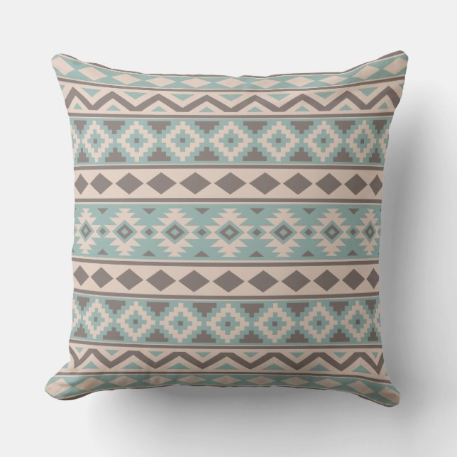 Almofada Aztec Essência Ptn IIIb Taupe Teal Cream (Frente)