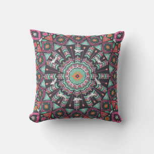 Almofada Aztec Geométrico: Padrão Colorido do Círculo