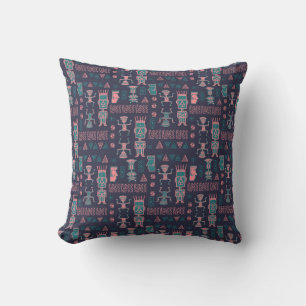 Almofada Aztec Rosa e Aqua Homem Índio