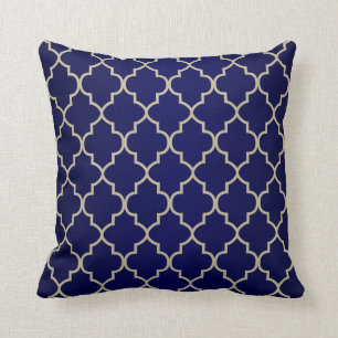 Almofada Azuis marinhos & design Khaki de Quatrefoil