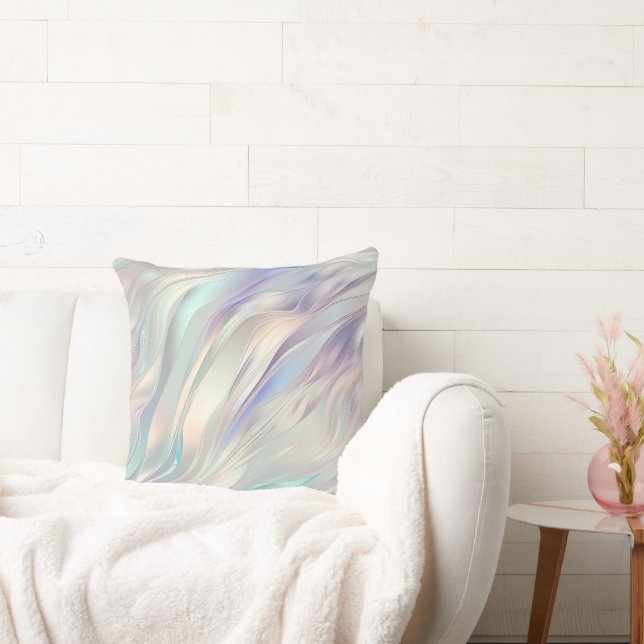 Almofada Azul Aqua Pearl Pearl Branco (Sofá)